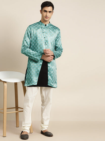 Men's Silk Blend Green Only Sherwani Jacket