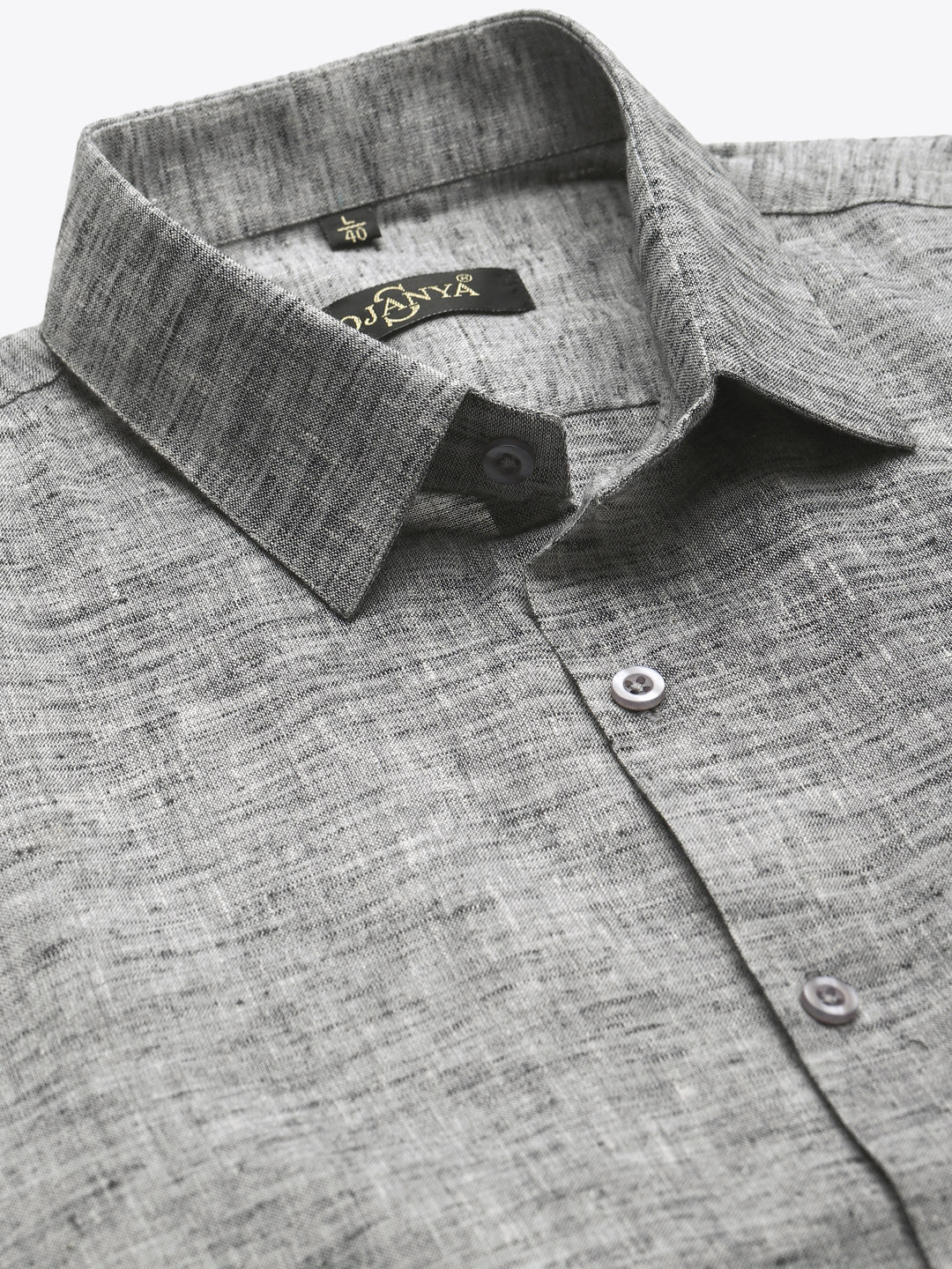 Men's Cotton Blend Grey Classic Formal Shirt