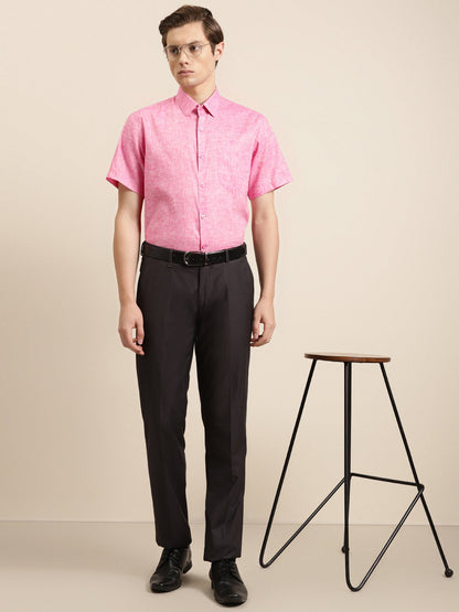 Men's Cotton Blend Pink Classic Formal Shirt