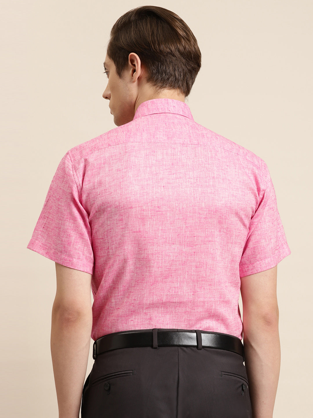 Men's Cotton Blend Pink Classic Formal Shirt