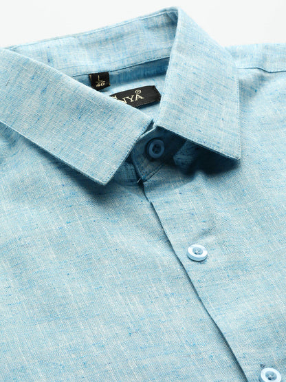 Men's Cotton Blend Sky Blue Classic Formal Shirt