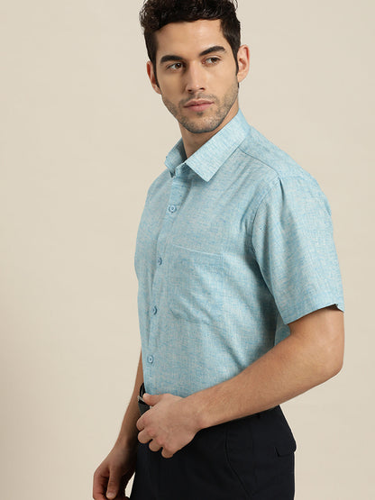 Men's Cotton Blend Sky Blue Classic Formal Shirt