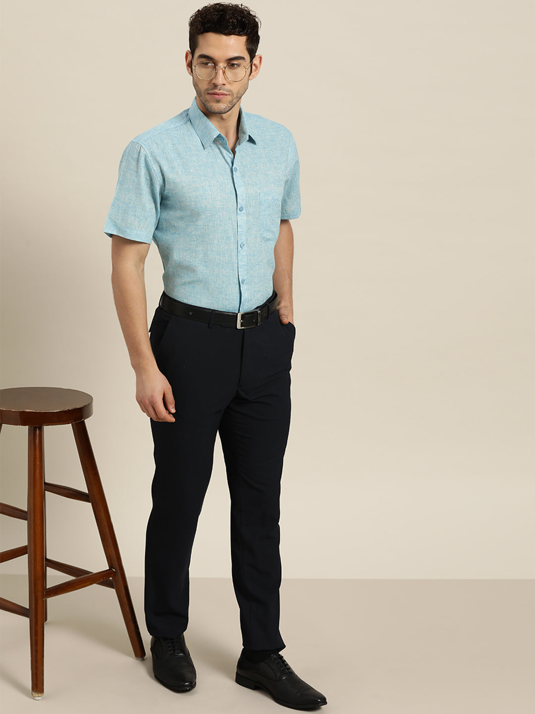 Men's Cotton Blend Sky Blue Classic Formal Shirt