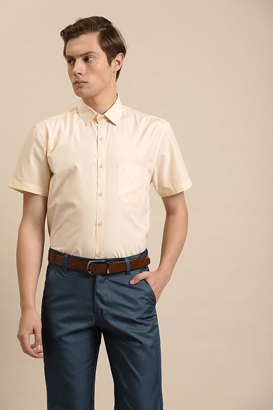 Men's Cotton Tan Classic Formal Shirt