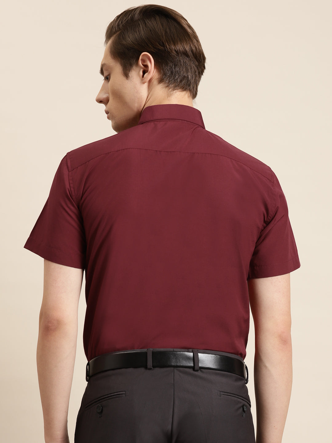 Men's Cotton Maroon Classic Formal Shirt