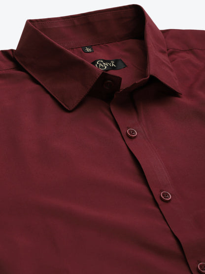 Men's Cotton Maroon Classic Formal Shirt