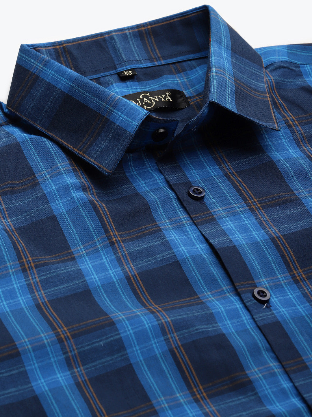 Men's Cotton Navy & Royal blue Formal Shirt