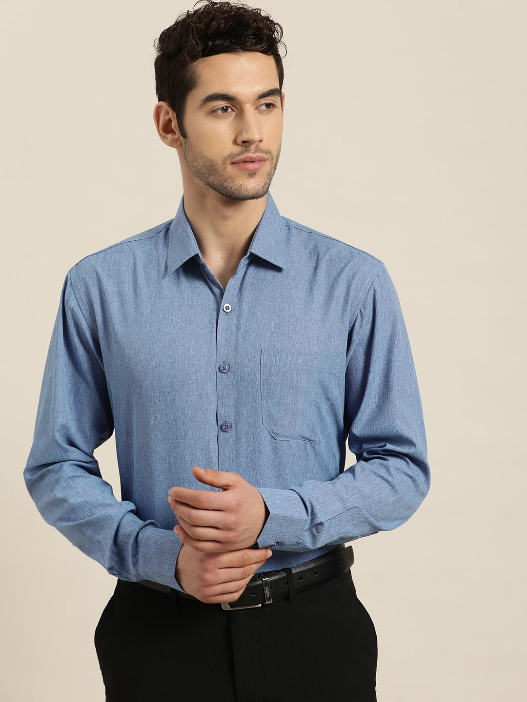 Men's Cotton Blue Formal Shirt