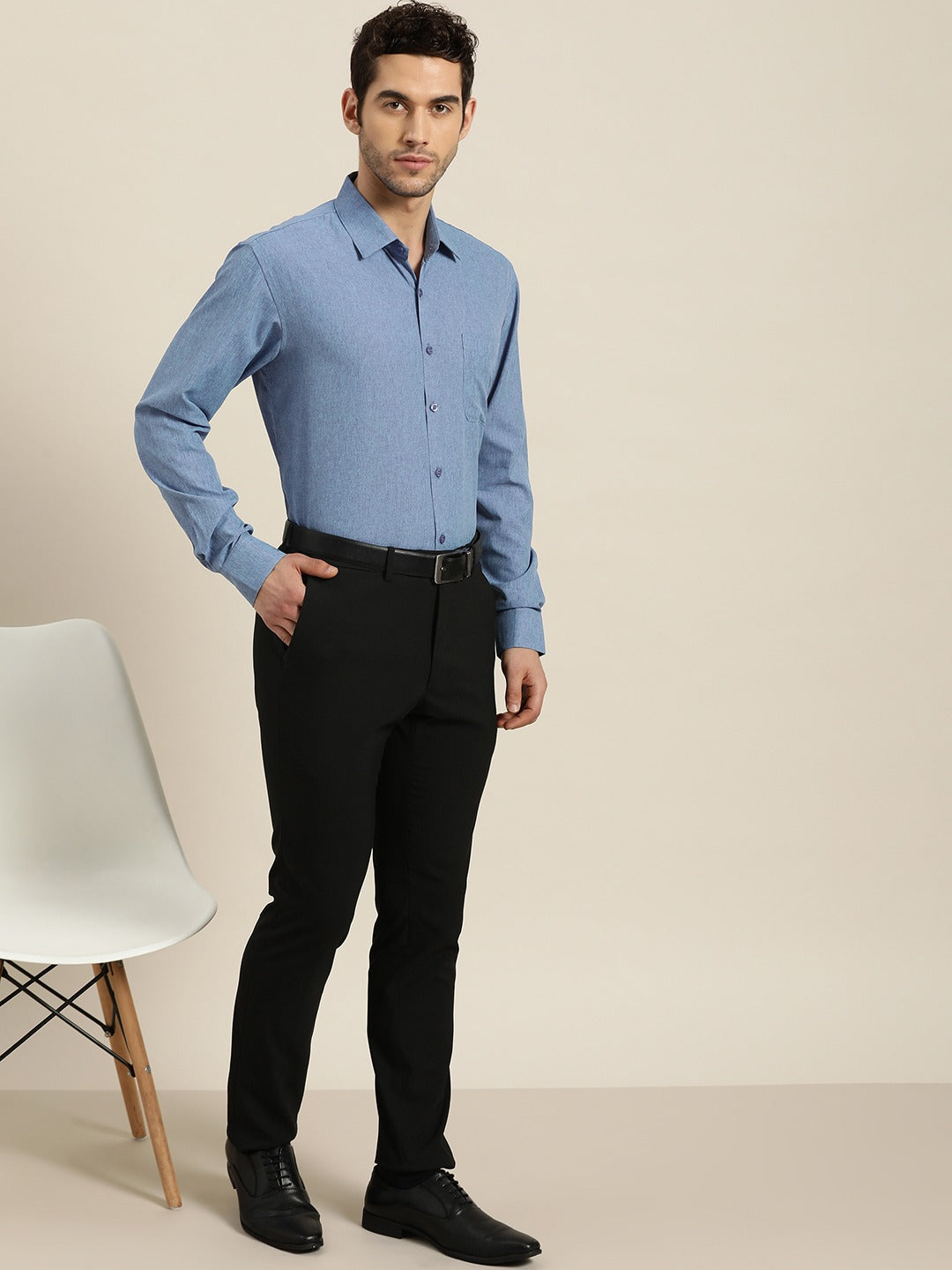 Men's Cotton Blue Formal Shirt