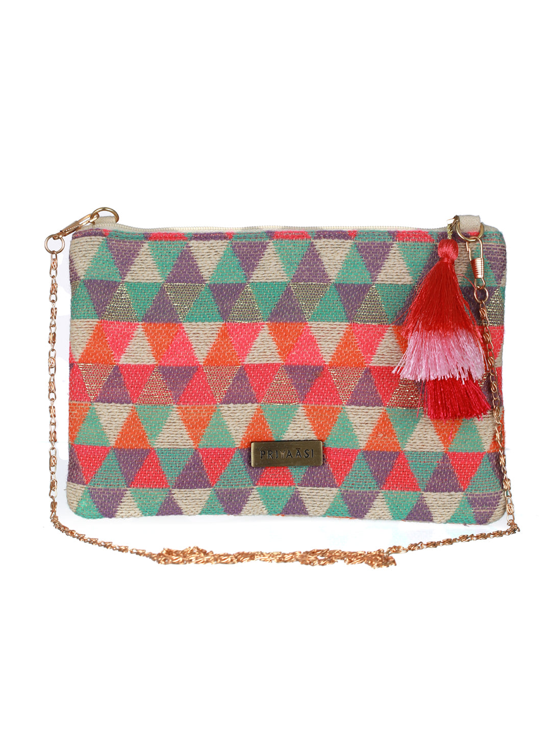 Women's Geometric Multicolor Sling Bag - Priyaasi