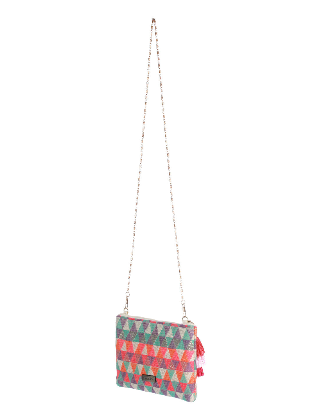 Women's Geometric Multicolor Sling Bag - Priyaasi