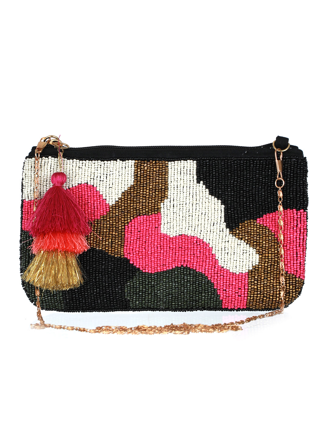 Women's Beaded Multicolor Sling Bag - Priyaasi