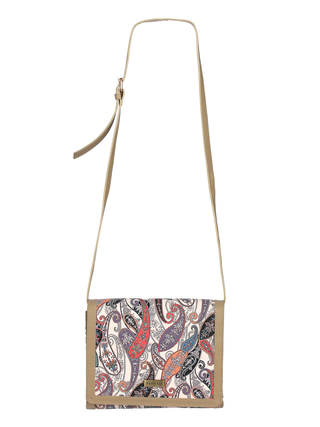 Women's Paisley Kalamkari Floral Sling Bag - Priyaasi