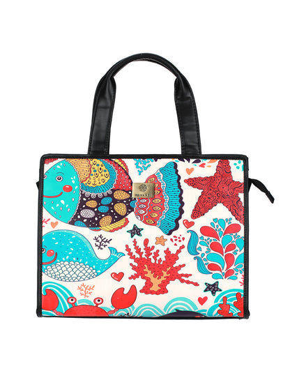 Women's Artistic Marine Digital Print Tote Bag - Priyaasi