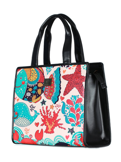 Women's Artistic Marine Digital Print Tote Bag - Priyaasi