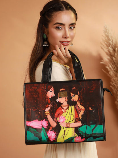 Women's Cultural Womaniya Digital Print Tote Bag - Priyaasi