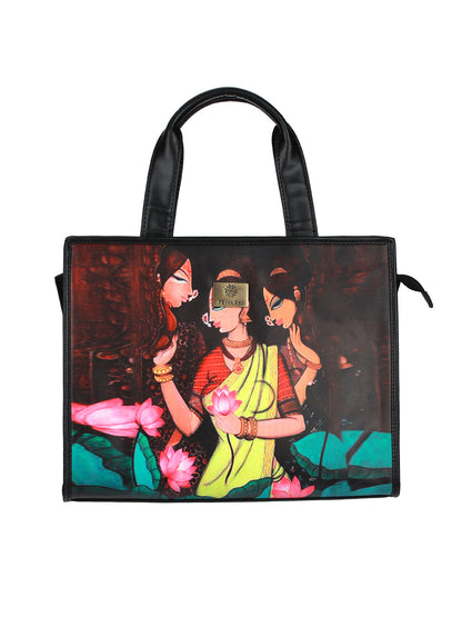 Women's Cultural Womaniya Digital Print Tote Bag - Priyaasi