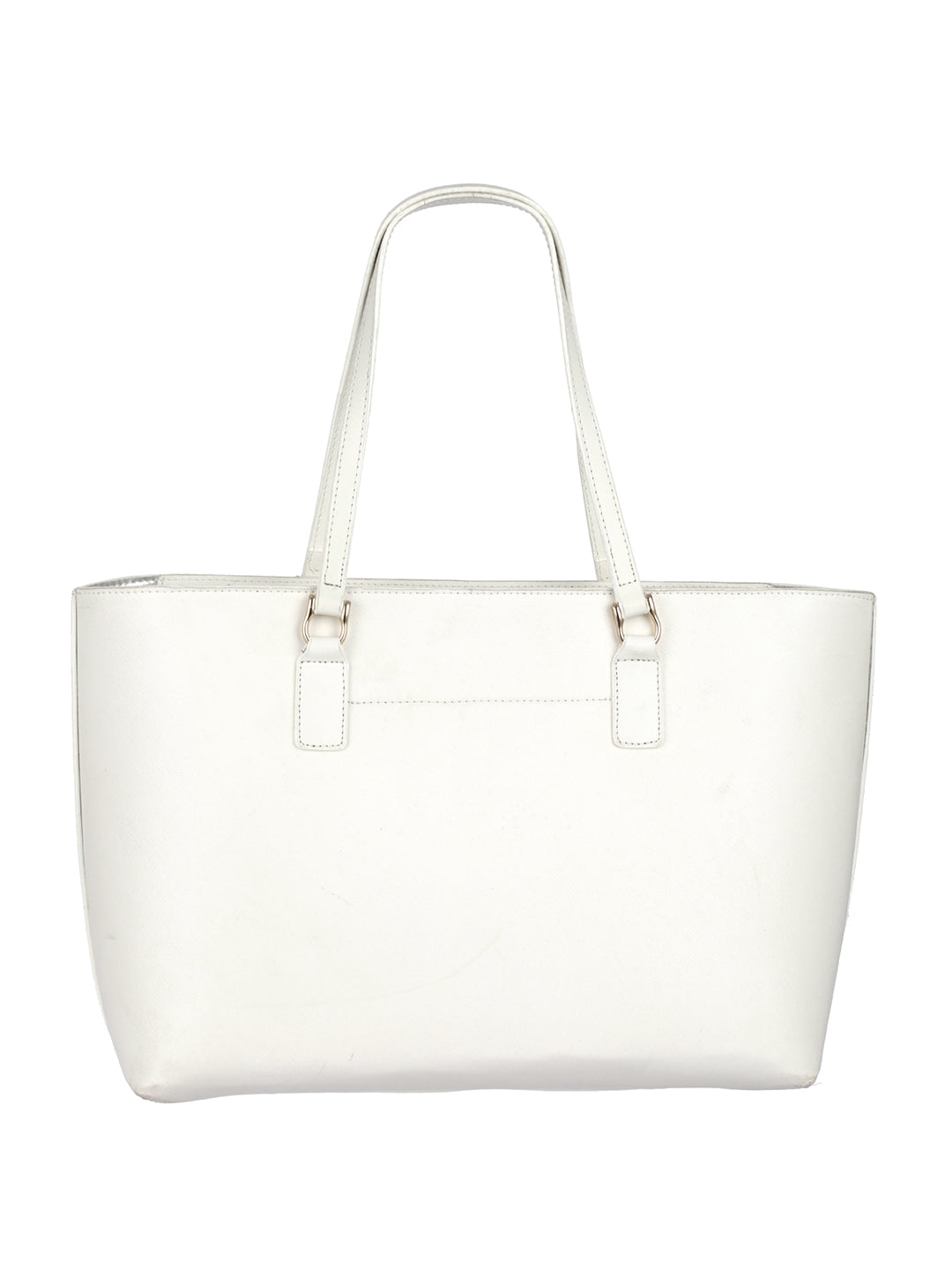 Women's Classic White Solid Tote Bag - Priyaasi