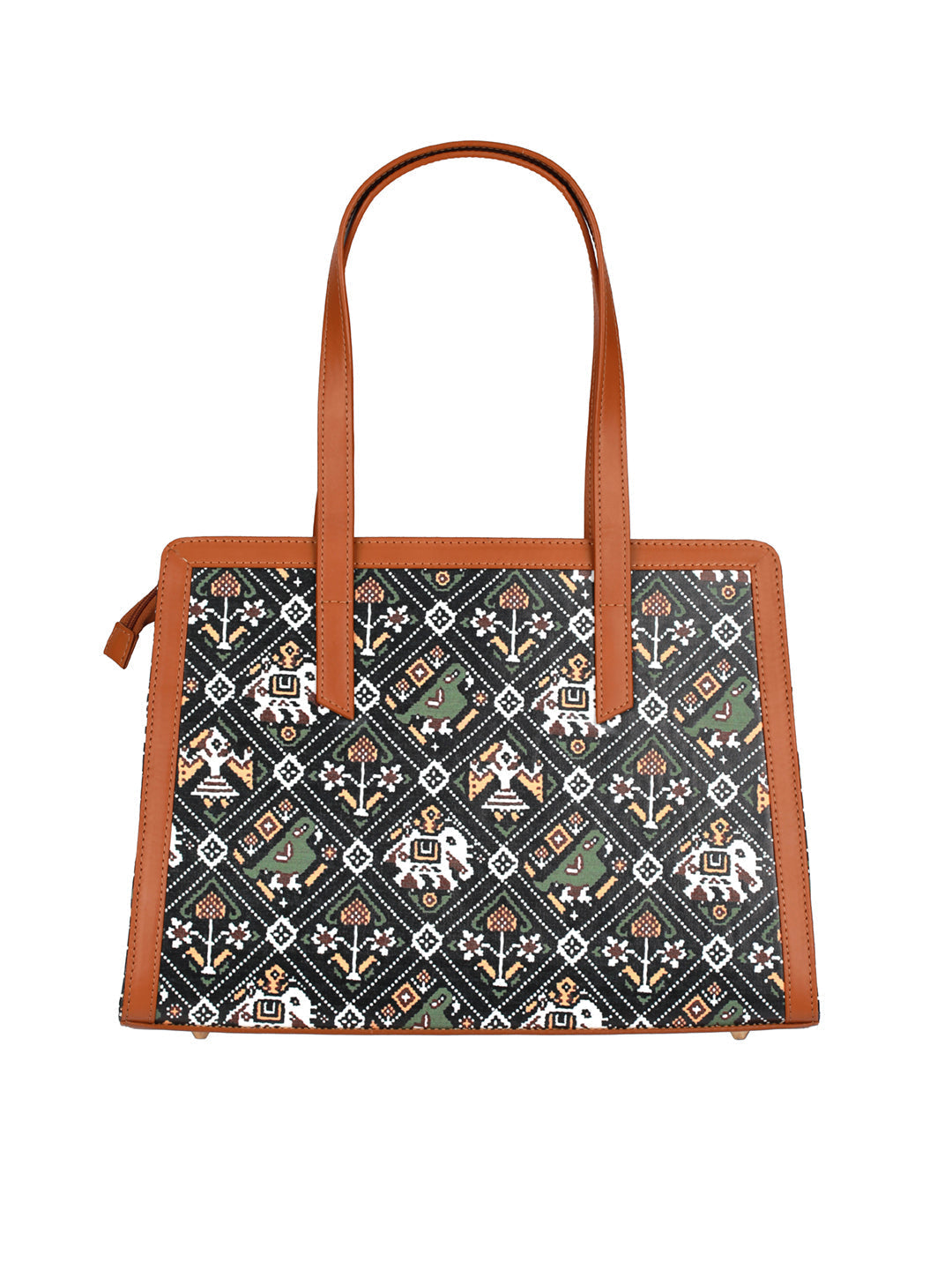 Women's Black Patola Tote Bag - Priyaasi