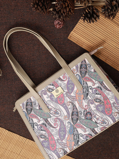 Women's Paisley Kalamkari Floral Tote Bag - Priyaasi