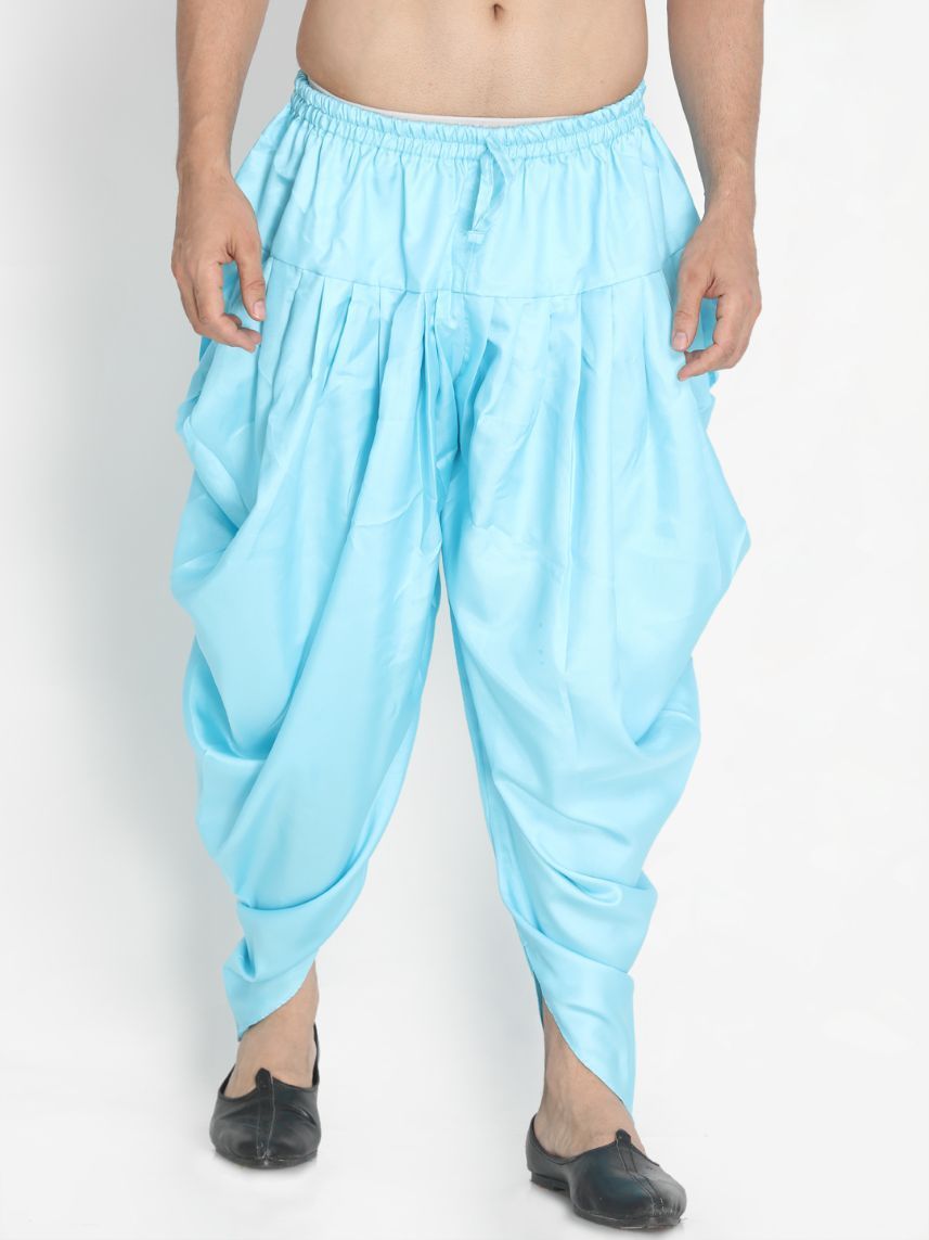 Men's Light Blue Silk Blend Dhoti