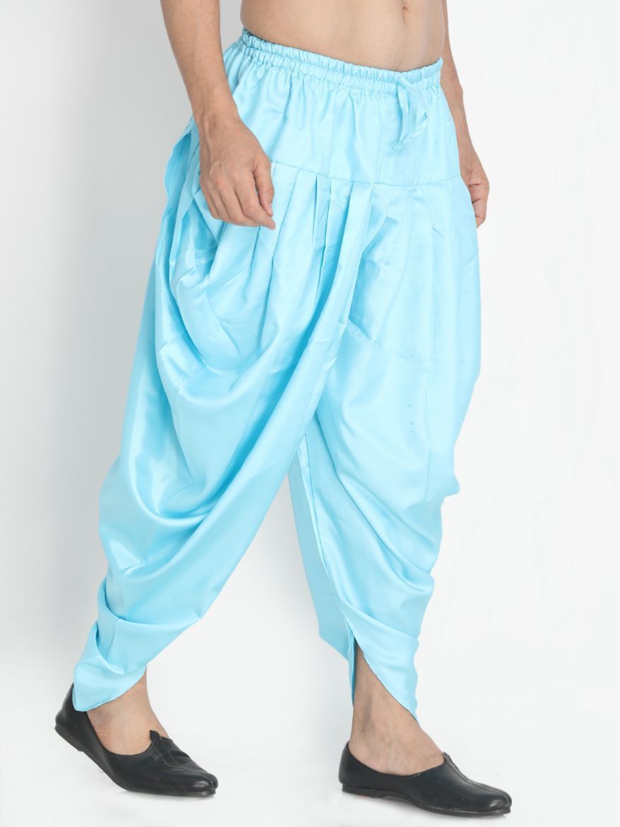 Men's Light Blue Silk Blend Dhoti