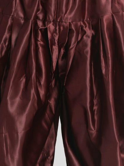 Men's Maroon Silk Blend Dhoti