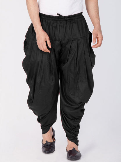 Men's Black Cotton Silk Blend Dhoti