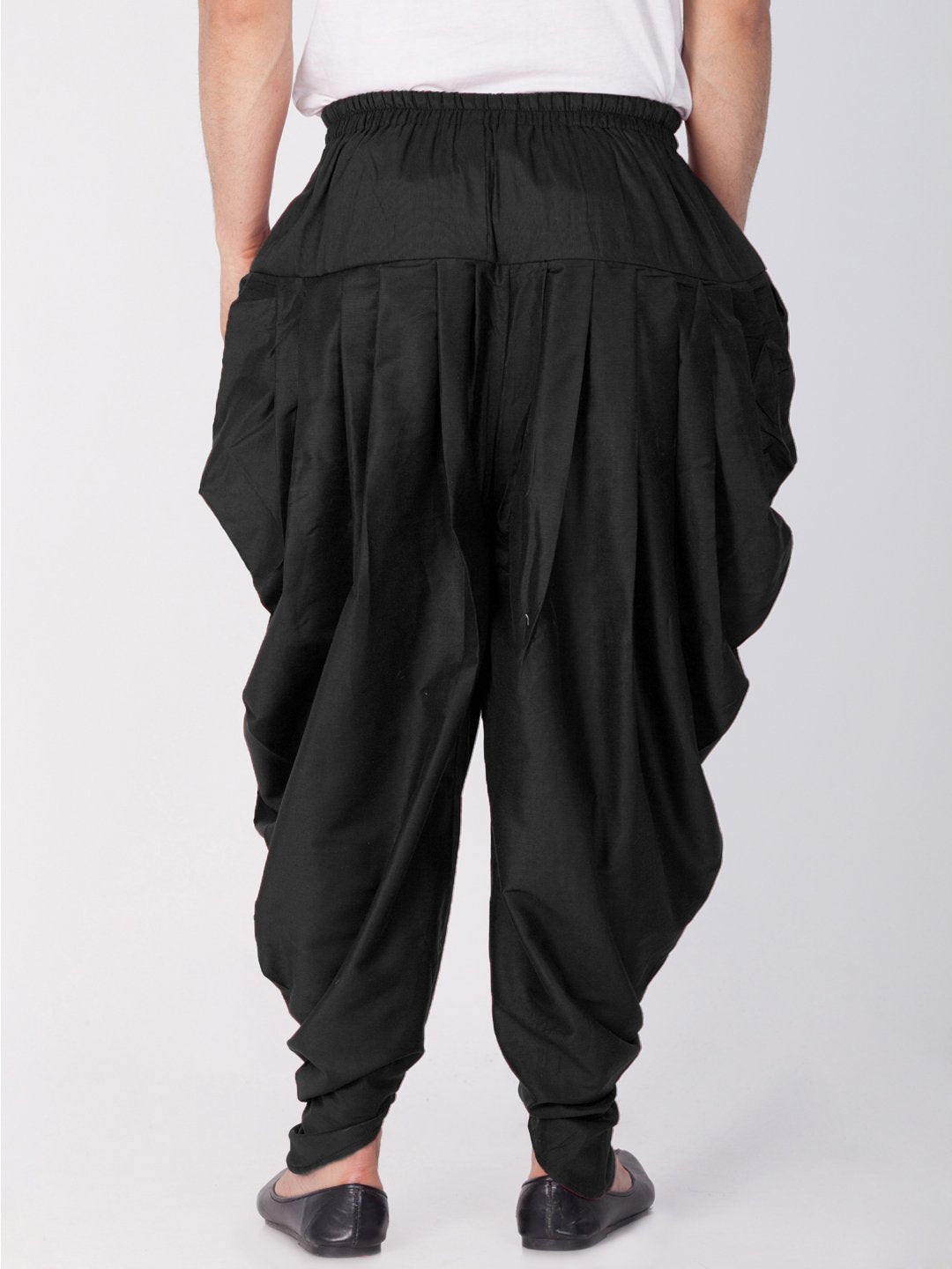 Men's Black Cotton Silk Blend Dhoti