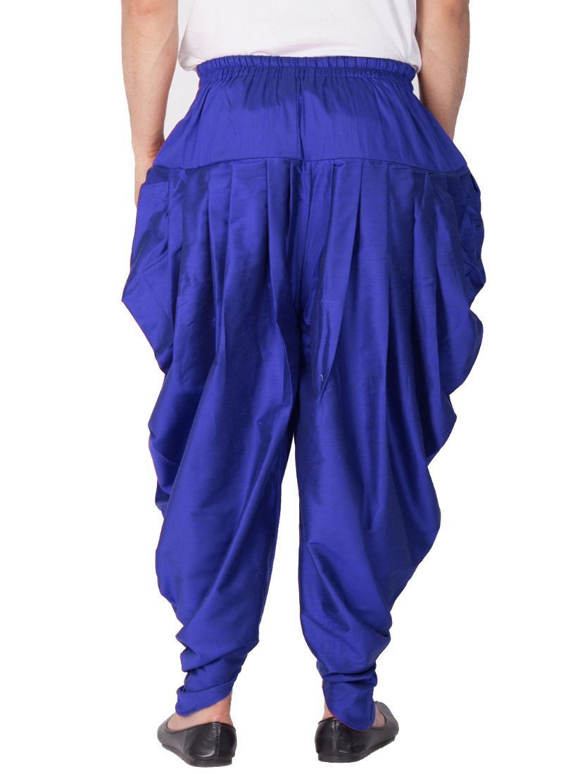 Men's Blue Cotton Silk Blend Dhoti