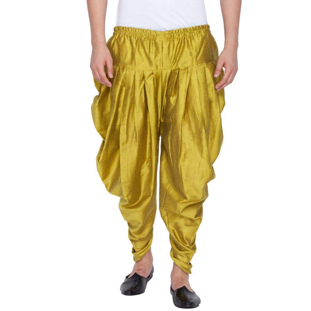 Men's Green Cotton Silk Blend Dhoti