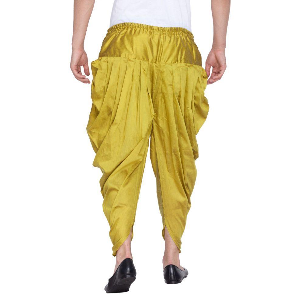 Men's Green Cotton Silk Blend Dhoti