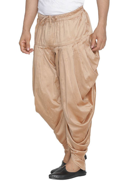 Men's Gold Cotton Silk Blend Dhoti