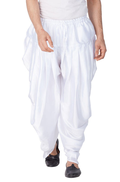 Men's White Satin Dhoti