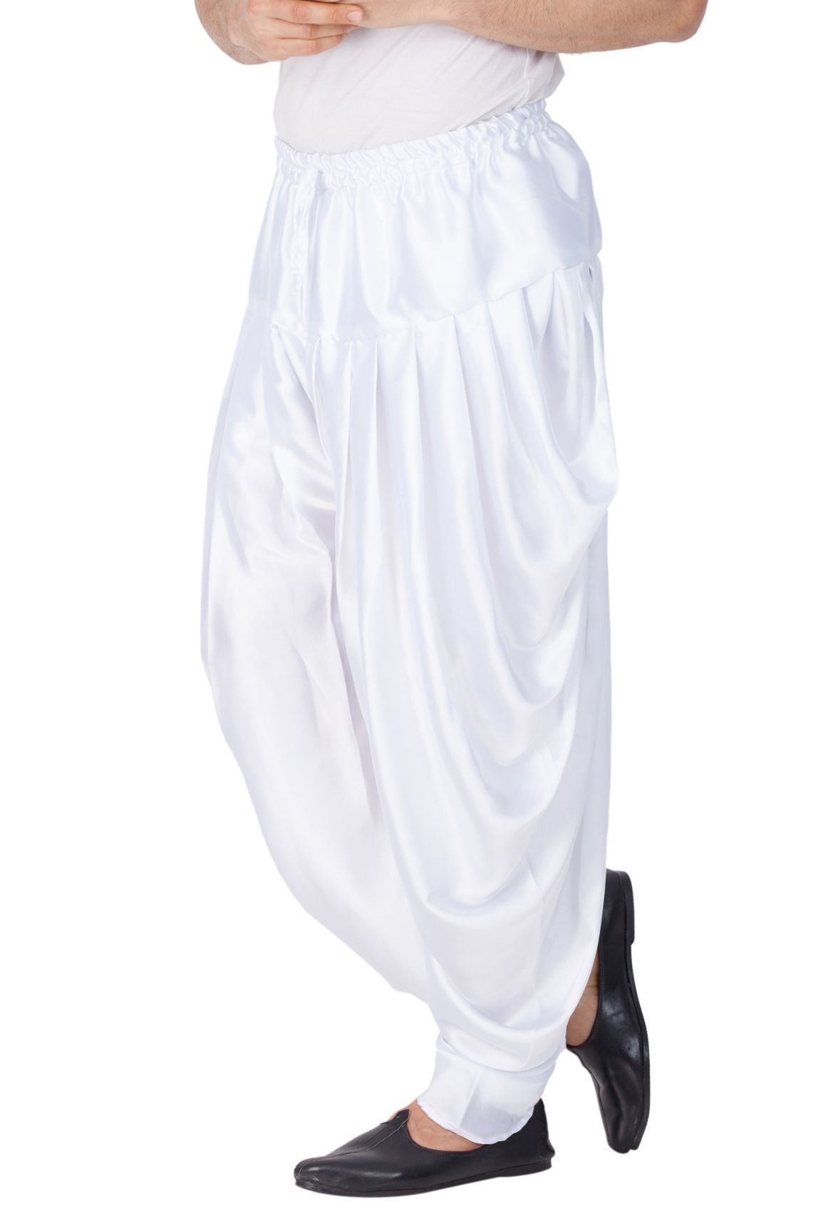 Men's White Satin Dhoti