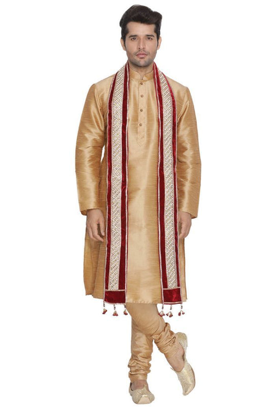 Men's Maroon Velvet Dupatta