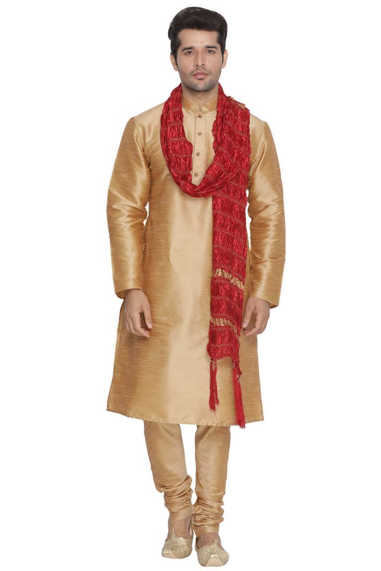 Men's Maroon Viscose Dupatta