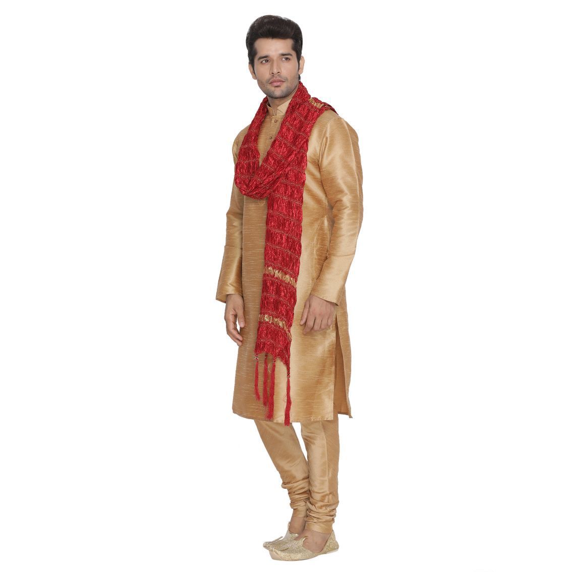 Men's Maroon Viscose Dupatta