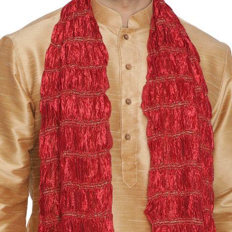 Men's Maroon Viscose Dupatta