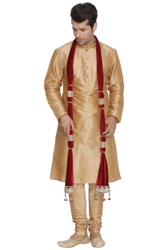 Men's Maroon Velvet Dupatta