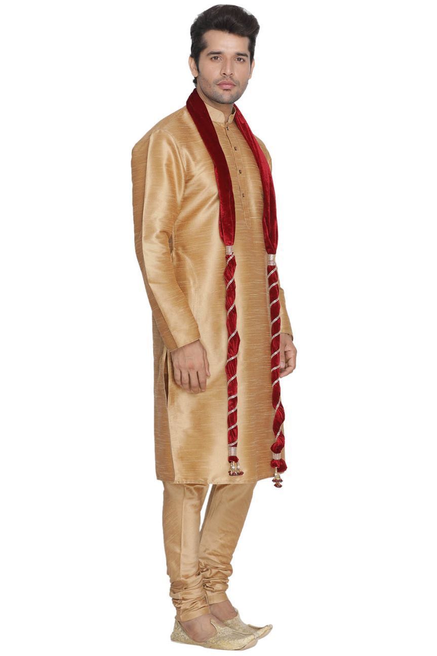 Men's Maroon Velvet Dupatta