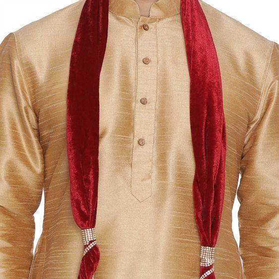 Men's Maroon Velvet Dupatta