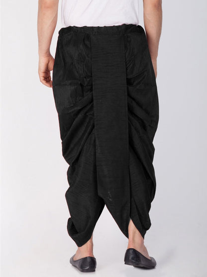 Men's Black Cotton Silk Blend Dhoti