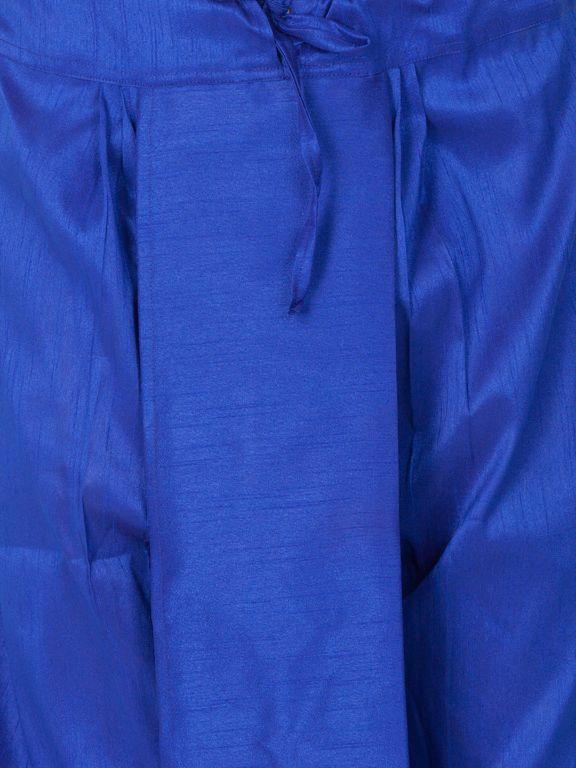 Men's Blue Cotton Silk Blend Dhoti