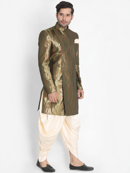 Men's Brown Silk Blend Sherwani Set