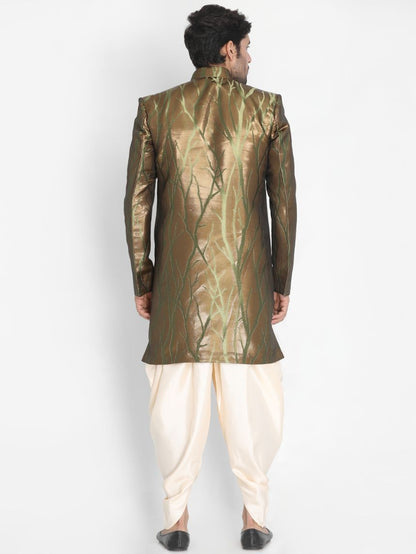 Men's Brown Silk Blend Sherwani Set