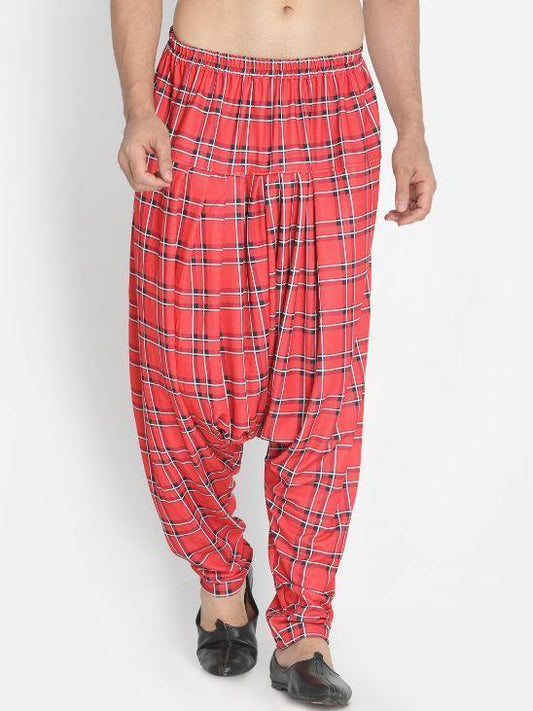 Men's Red Cotton Lycra Pyjama