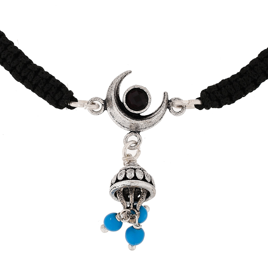 Women's Evil Eye Dome Shape Blue Bead Hanging Bracelet