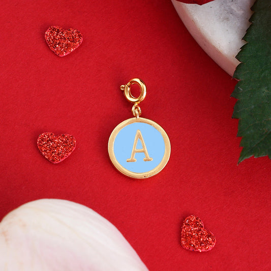 Alphabet A Blue Enamel Charm