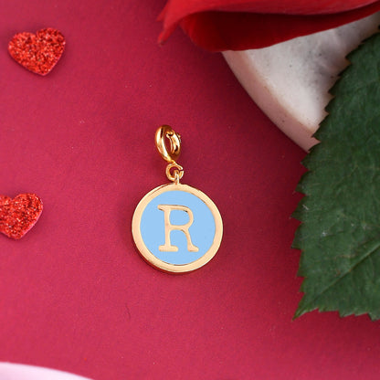 Alphabet R Blue Enamel Charm